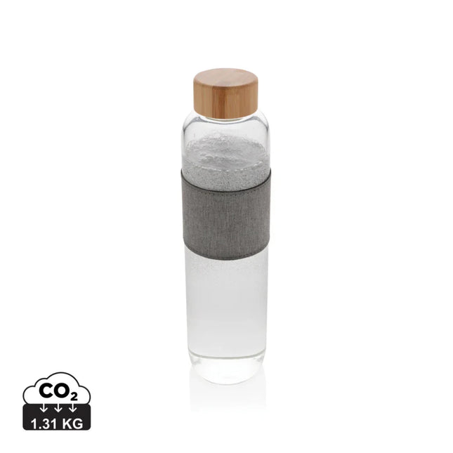 Borosilicate glass bottle with bamboo lid - hospitality