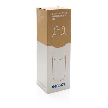 Borosilicate glass bottle with bamboo lid - hospitality