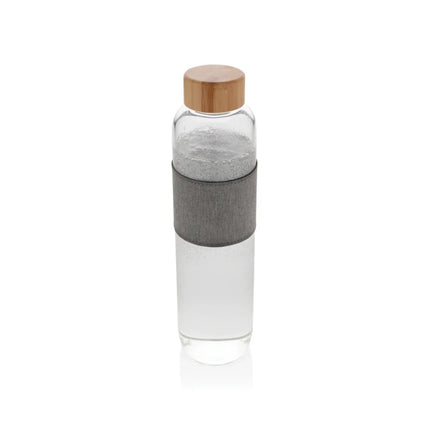 Borosilicate glass bottle with bamboo lid - hospitality