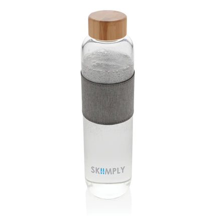 Borosilicate glass bottle with bamboo lid - hospitality