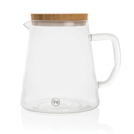 Borosilicate glass carafe with bamboo lid 1.2L - hospitality