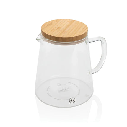 Borosilicate glass carafe with bamboo lid 1.2L - hospitality