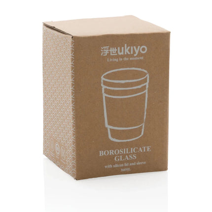 Borosilicate glass with silicone lid and sleeve - hospitality