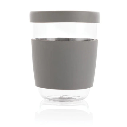 Borosilicate glass with silicone lid and sleeve - hospitality