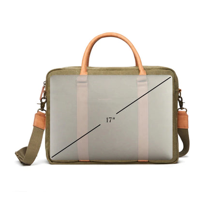 Bosle RCS Collection Recycled Canvas Laptop Bag With Padded Sleeve And Premium Hardware Fits 17 Inch Laptops - hospitality