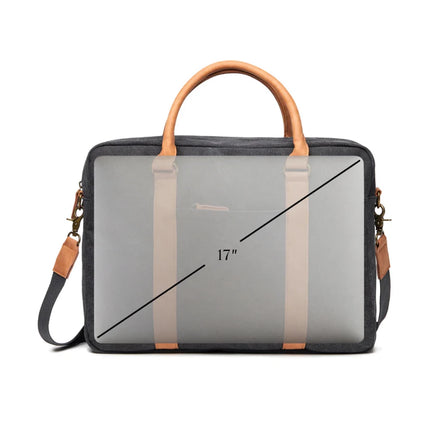 Bosle RCS Collection Recycled Canvas Laptop Bag With Padded Sleeve And Premium Hardware Fits 17 Inch Laptops - hospitality