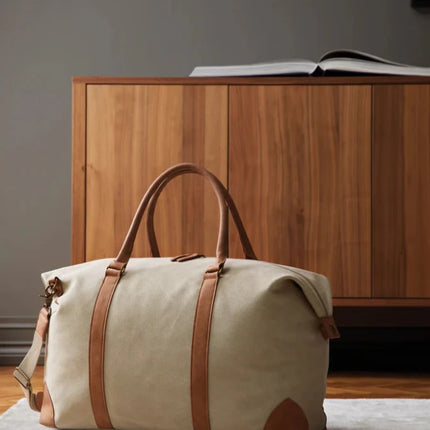 Bosle RCS Recycled Canvas Duffel From Atelier Collection With Subtle Leather Trim - hospitality