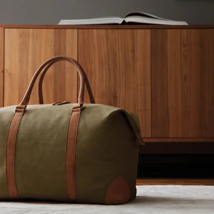Bosle RCS Recycled Canvas Duffel From Atelier Collection With Subtle Leather Trim - hospitality
