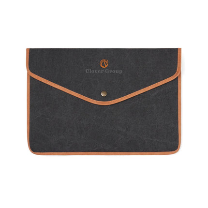 Bosler Collection Recycled Canvas 14 Inch Laptop Sleeve Padded With PU Detailing And Press Button Closure - hospitality