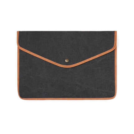 Bosler Collection Recycled Canvas 14 Inch Laptop Sleeve Padded With PU Detailing And Press Button Closure - hospitality