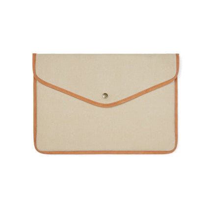 Bosler Collection Recycled Canvas 14 Inch Laptop Sleeve Padded With PU Detailing And Press Button Closure - hospitality