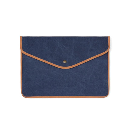 Bosler Collection Recycled Canvas 14 Inch Laptop Sleeve Padded With PU Detailing And Press Button Closure - hospitality