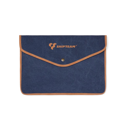 Bosler Collection Recycled Canvas 14 Inch Laptop Sleeve Padded With PU Detailing And Press Button Closure - hospitality