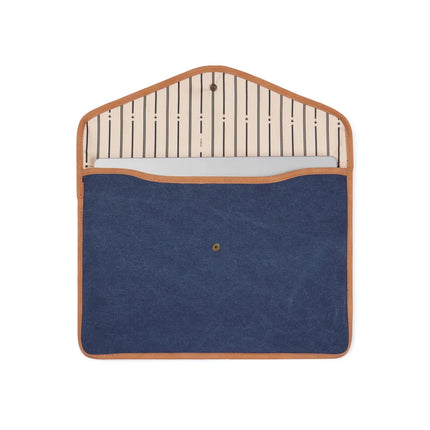 Bosler Collection Recycled Canvas 14 Inch Laptop Sleeve Padded With PU Detailing And Press Button Closure - hospitality