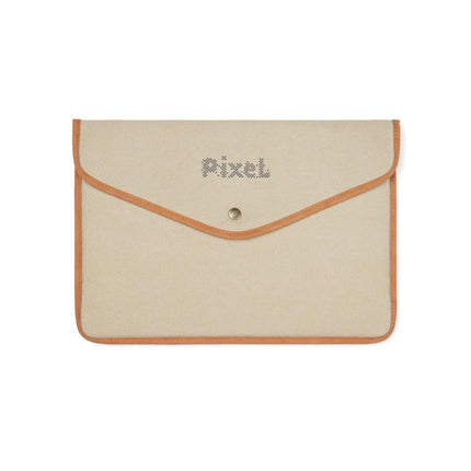 Bosler Collection Recycled Canvas 14 Inch Laptop Sleeve Padded With PU Detailing And Press Button Closure - hospitality