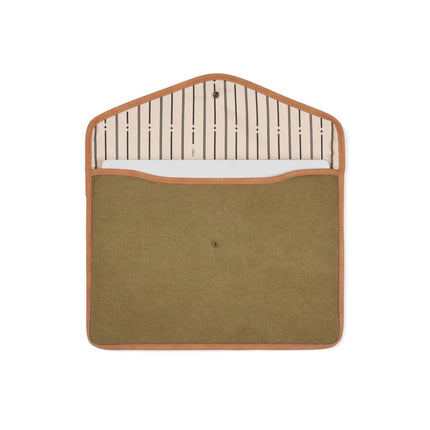 Bosler Collection Recycled Canvas 14 Inch Laptop Sleeve Padded With PU Detailing And Press Button Closure - hospitality