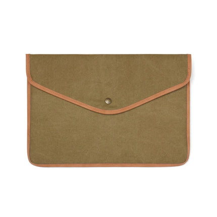 Bosler Collection Recycled Canvas 14 Inch Laptop Sleeve Padded With PU Detailing And Press Button Closure - hospitality