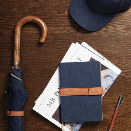 Bosler RCS Collection A5 Canvas Notebook With PU Band And Magnet Closure Premium 80 GSM Recycled Paper - hospitality
