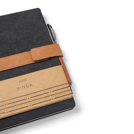 Bosler RCS Collection A5 Canvas Notebook With PU Band And Magnet Closure Premium 80 GSM Recycled Paper - hospitality