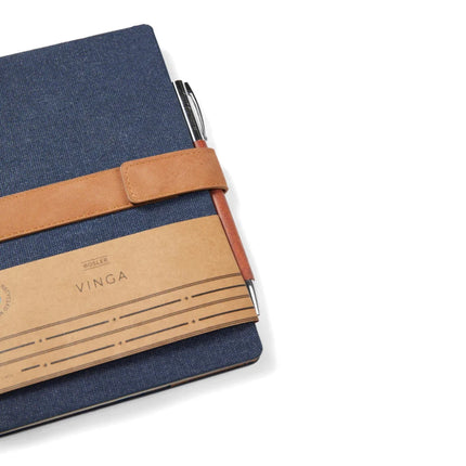 Bosler RCS Collection A5 Canvas Notebook With PU Band And Magnet Closure Premium 80 GSM Recycled Paper - hospitality