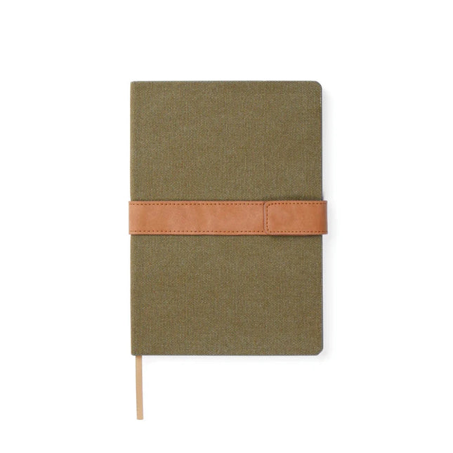 Bosler RCS Collection A5 Canvas Notebook With PU Band And Magnet Closure Premium 80 GSM Recycled Paper - hospitality