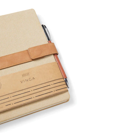 Bosler RCS Collection A5 Canvas Notebook With PU Band And Magnet Closure Premium 80 GSM Recycled Paper - hospitality