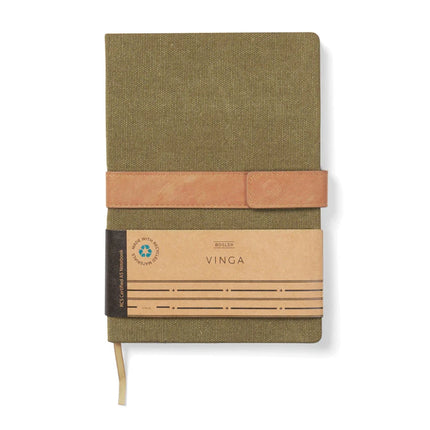 Bosler RCS Collection A5 Canvas Notebook With PU Band And Magnet Closure Premium 80 GSM Recycled Paper - hospitality