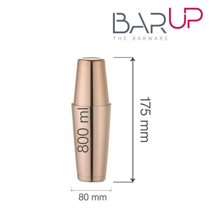 Boston shaker, Bar up, 0,8L, Copper, ø90mm - hospitality