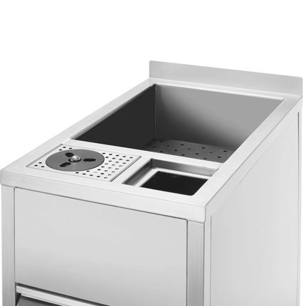 Boston utility station with ice well for washing and storage, 400x650x(h)900mm - hospitality
