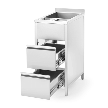 Boston utility station with ice well for washing and storage, 400x650x(h)900mm - hospitality