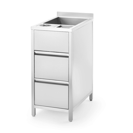 Boston utility station with ice well for washing and storage, 400x650x(h)900mm - hospitality