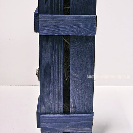Rustic Bottle Box - Blue Single x 25 Bottle box Custom Wood Designs __label: Multibuy bottle-box-default-title-rustic-bottle-box-blue-single-52614324945239