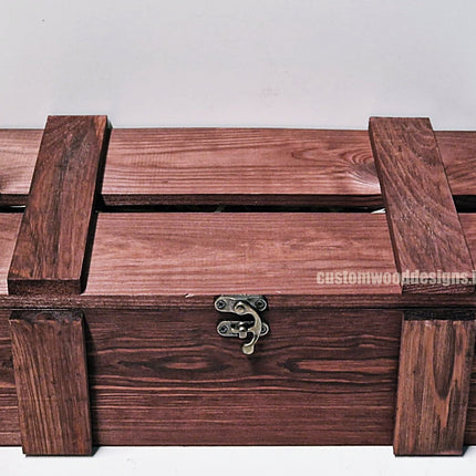 Rustic Bottle Box - Burgundy Double x 25 Bottle box Custom Wood Designs __label: Multibuy Bottle Box gift box Gift Boxes wooden Box bottle-box-default-title-rustic-bottle-box-burgundy-double-53613470679383