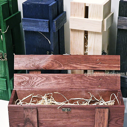 Rustic Bottle Box - Burgundy Single x 25 Bottle box Custom Wood Designs __label: Multibuy Bottle Box gift box Gift Boxes Single bottle box bottle-box-default-title-rustic-bottle-box-burgundy-single-53613447217495