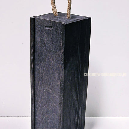 Sliding Lid Bottle Box - Single Black x25 Bottle box Custom Wood Designs __label: Multibuy Bottle Box Bottle Boxes Single bottle box bottle-box-default-title-sliding-lid-bottle-box-single-black-x25-52616442675543