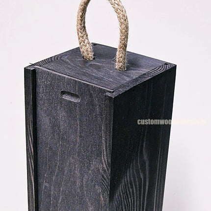 Sliding Lid Bottle Box - Single Black x25 Bottle box Custom Wood Designs __label: Multibuy Bottle Box Bottle Boxes Single bottle box bottle-box-default-title-sliding-lid-bottle-box-single-black-x25-53613480083799