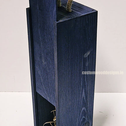 Sliding Lid Bottle Box - Single Blue x25 Bottle box Custom Wood Designs __label: Multibuy Bottle Boxes corporate gift gift box Gift Boxes irisg gift wooden Box bottle-box-default-title-sliding-lid-bottle-box-single-blue-x25-53613485687127