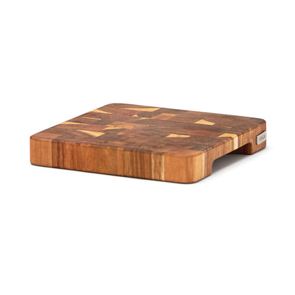 Set of 25 Acacia end grain mini food boards by Custom Wood Designs, durable FSC-certified kitchen cutting blocks, 3x19.5x19.5 cm.