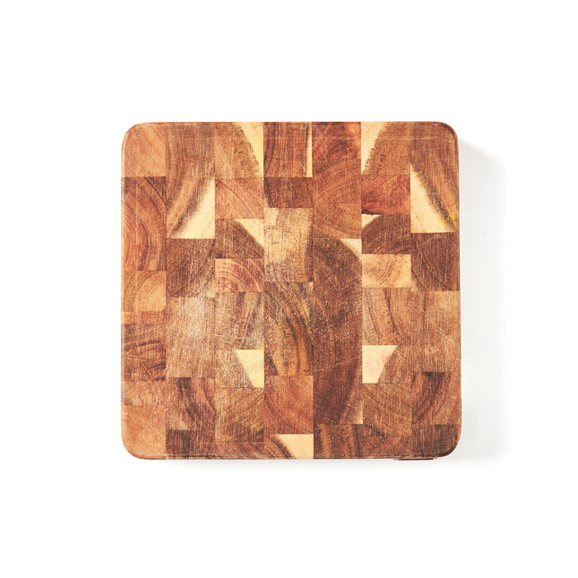 Set of 25 Acacia end grain mini food cutting boards by Custom Wood Designs, FSC certified, 3x19.5x19.5 cm kitchen accessories