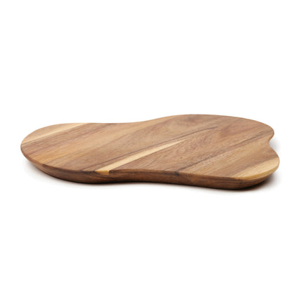 Set of 25 large acacia wood serving and cutting boards with angled edges, FSC certified, 32x33.5cm by Custom Wood Designs