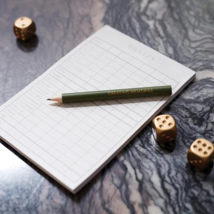 Bratzy Collection Yatzy Luxe Set With Golden Dice And Pencil In An Elegantly Crafted Box - hospitality