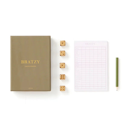 Bratzy Collection Yatzy Luxe Set With Golden Dice And Pencil In An Elegantly Crafted Box - hospitality