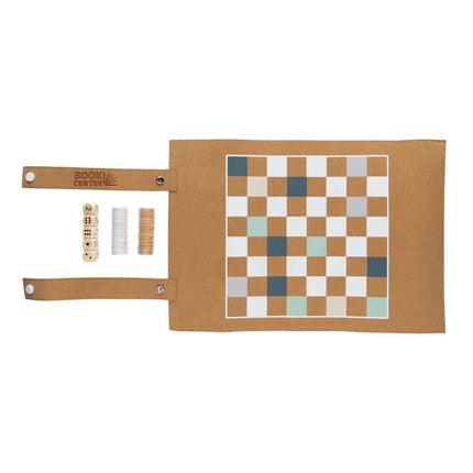 Britton cork foldable backgammon and checkers game set - hospitality