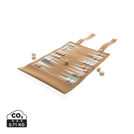 Britton cork foldable backgammon and checkers game set - hospitality