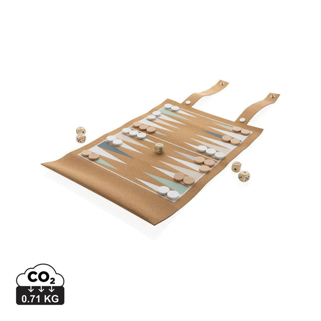 Britton cork foldable backgammon and checkers game set - hospitality