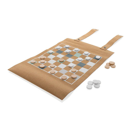 Britton cork foldable backgammon and checkers game set - hospitality