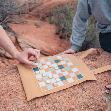Britton cork foldable backgammon and checkers game set - hospitality