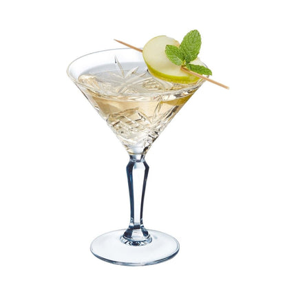 Broadway Cocktail Stem Glass 210ml - Crystal Look With Intricate Carvings For Elegant Cocktails - hospitality