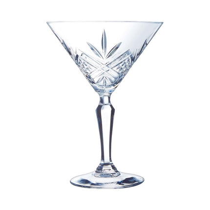 Broadway Cocktail Stem Glass 210ml - Crystal Look With Intricate Carvings For Elegant Cocktails - hospitality