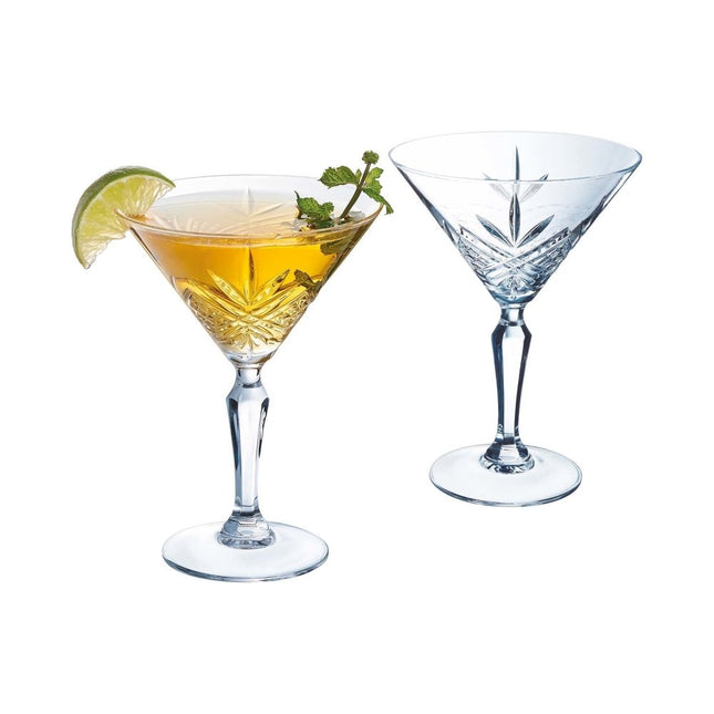 Broadway Cocktail Stem Glass 210ml - Crystal Look With Intricate Carvings For Elegant Cocktails - hospitality